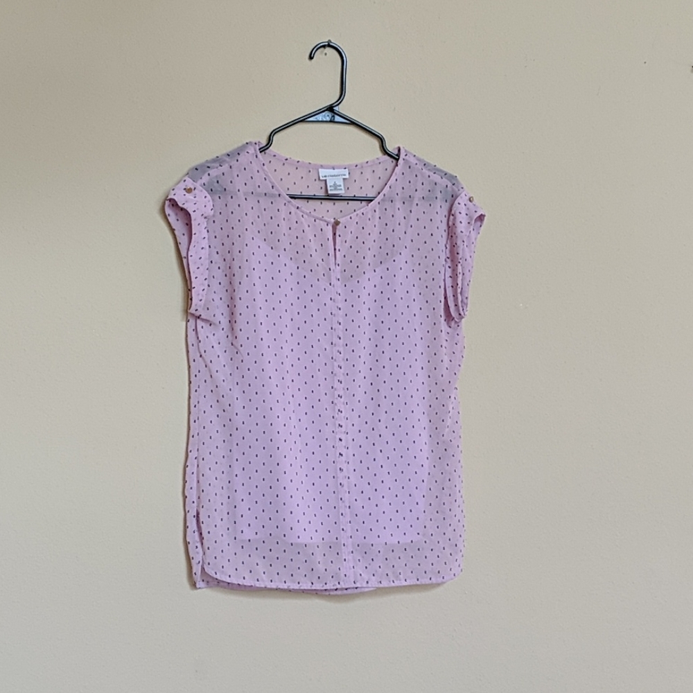 Liz Claiborne lavender and black blouse